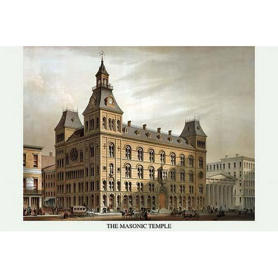 Symbols - Masonic Hall - Cincinnati, Ohio- Fine Art Canvas Print (20" x 30")