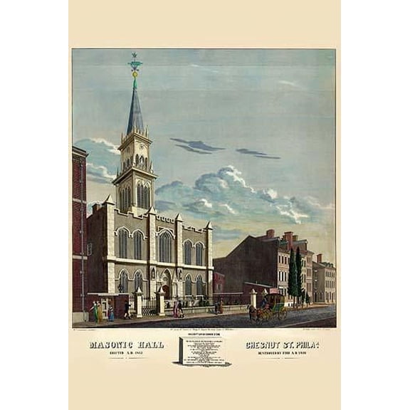Symbols - Masonic Hall - Philadelphia- Fine Art Canvas Print (20" x 30")