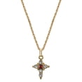 thumbnail image 1 of Symbols Of Faith 14K Gold Dipped And Red Crystal Cross Necklace, 1 of 1
