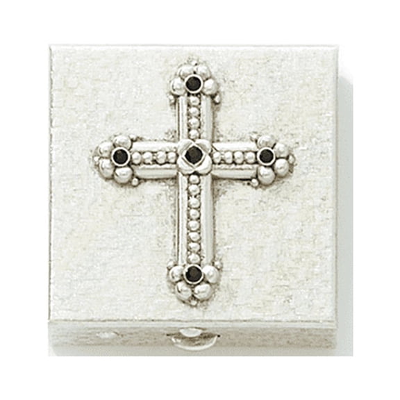 Symbols Of Faith Black Crystal Cross Pill Box