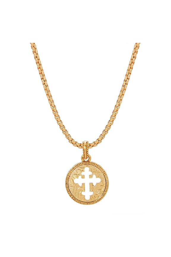 Budded Cross Pendant Necklace 20"