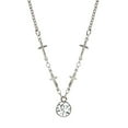 thumbnail image 1 of Symbols Of Faith Cross Chain Crystal Pendant Necklace 16 + 3 Extender, 1 of 1