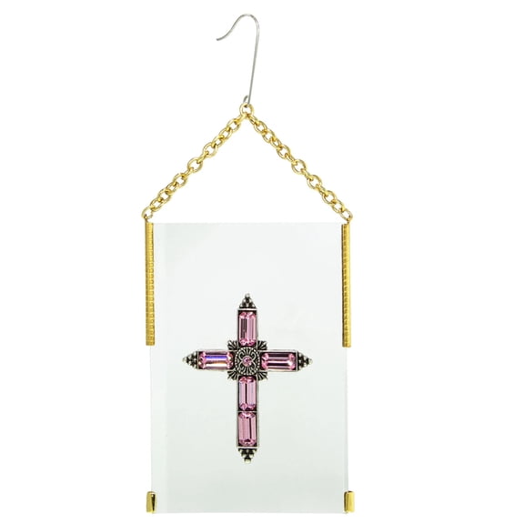 Symbols Of Faith Crystal Cross Glass Hanging Ornament