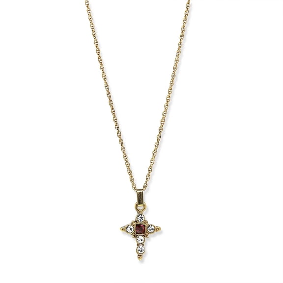 Symbols Of Faith Crystal Cross Pendant Necklace 16 + 3 Extender