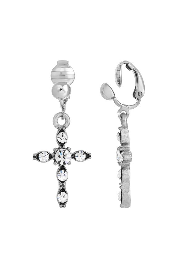 Inspirational Cross Clip On Earrings