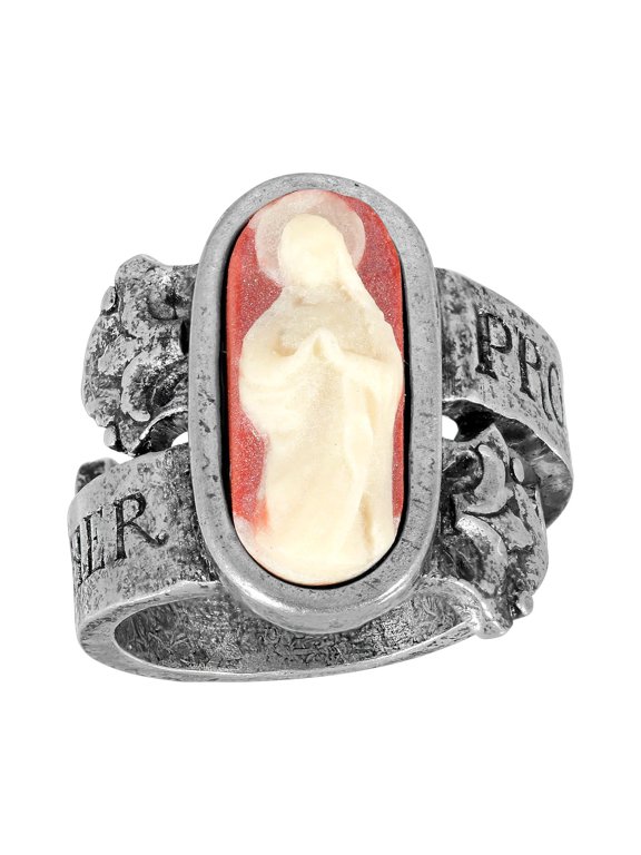 Pewter Protect Us Holy Mother Mary Ring
