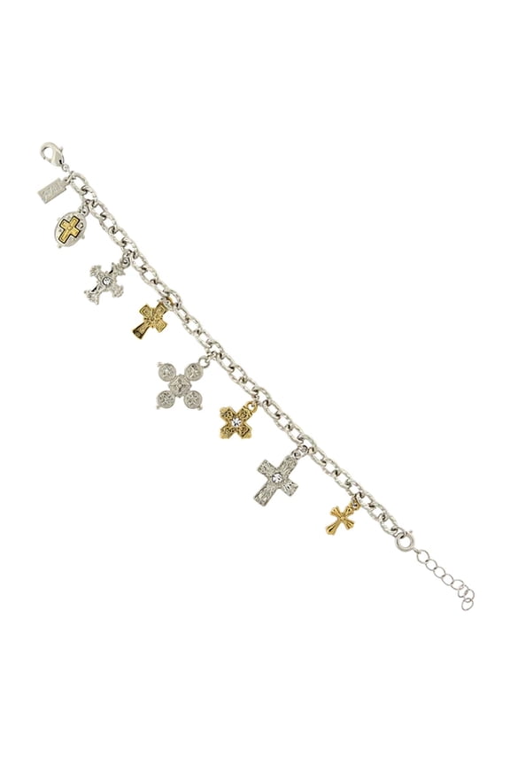 Seven Cross Charm Bracelet