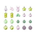 Assorted Blue, Green & Lilac Shatterproof Mini Ornaments, 20 Count