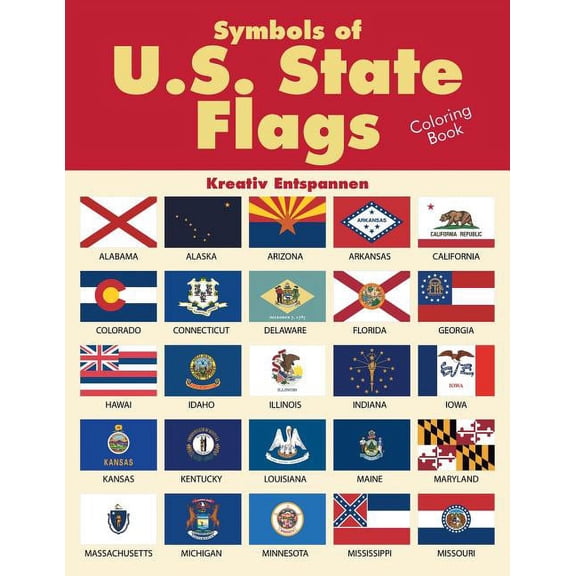 Symbols of U.S. State Flags Coloring Book, (Paperback)