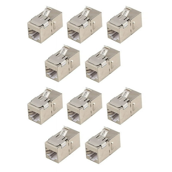 Symkmb 10PCS Pass Through Gigabit Ethernet Cat6a RJ45 T568B Jacks Toolless Network Modules Shielded LAN Connector Socket Plastic