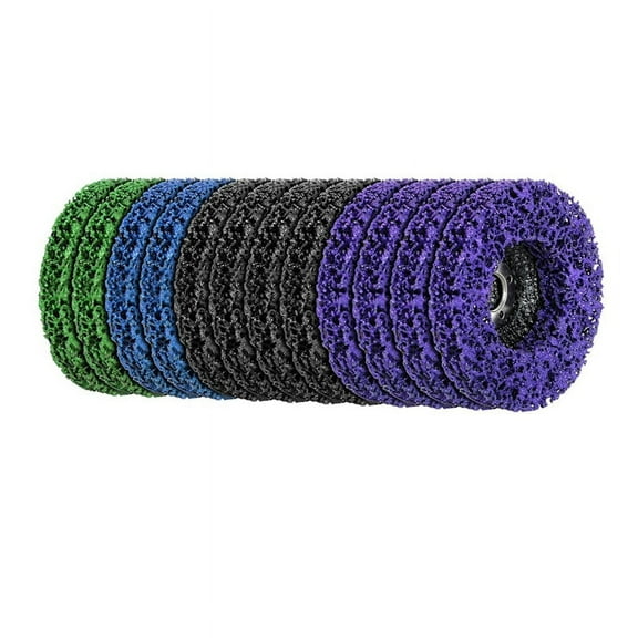 Symkmb 12 Pack 4 Kinds Paint Strip Discs 4x5/8inch Angle Grinder Stripper Wheels for Removing Paint Rust and Oxides of Metal Emery Photo Color