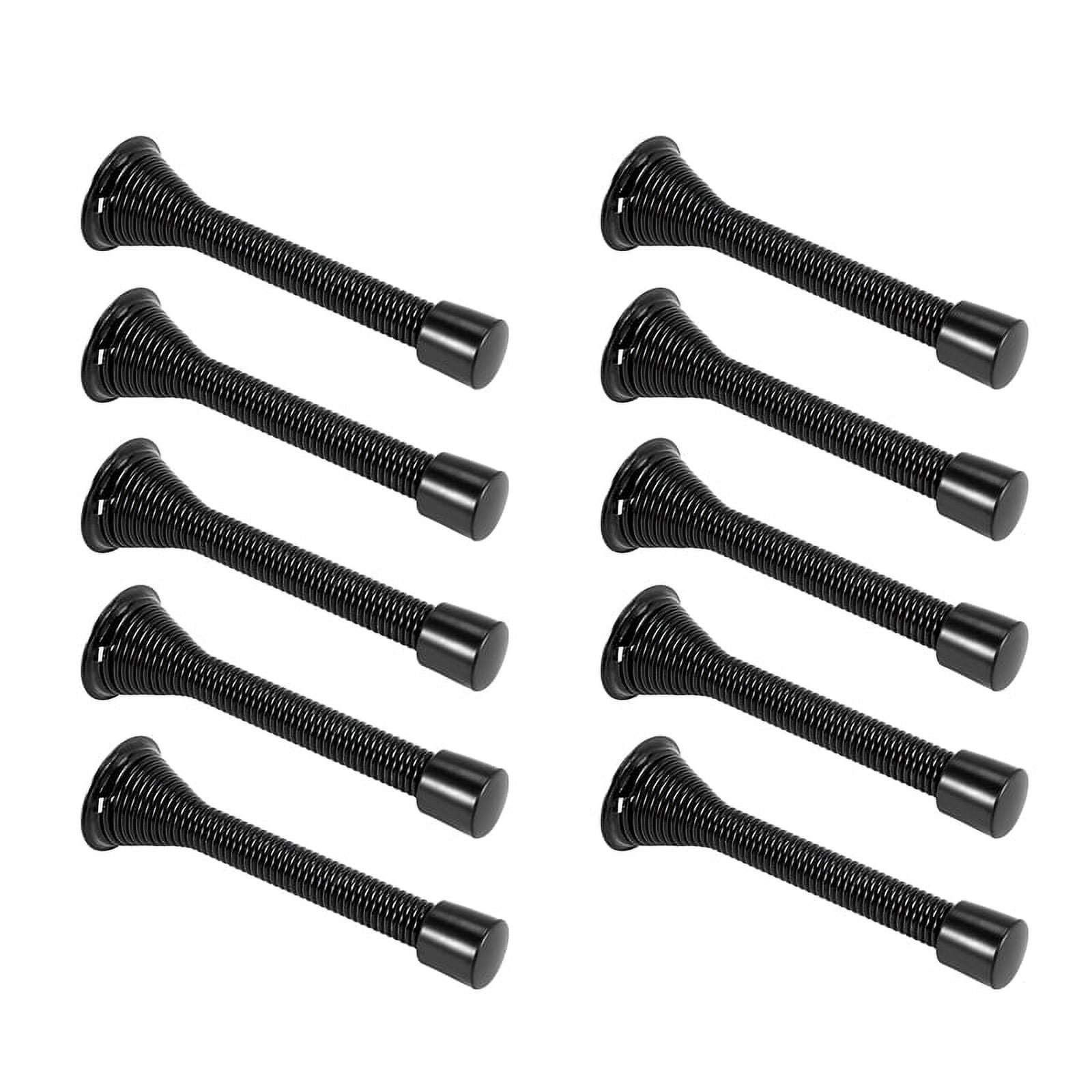 Symkmb 12 Pack Black Spring Door Stops, Flexible Spring Door Stopper
