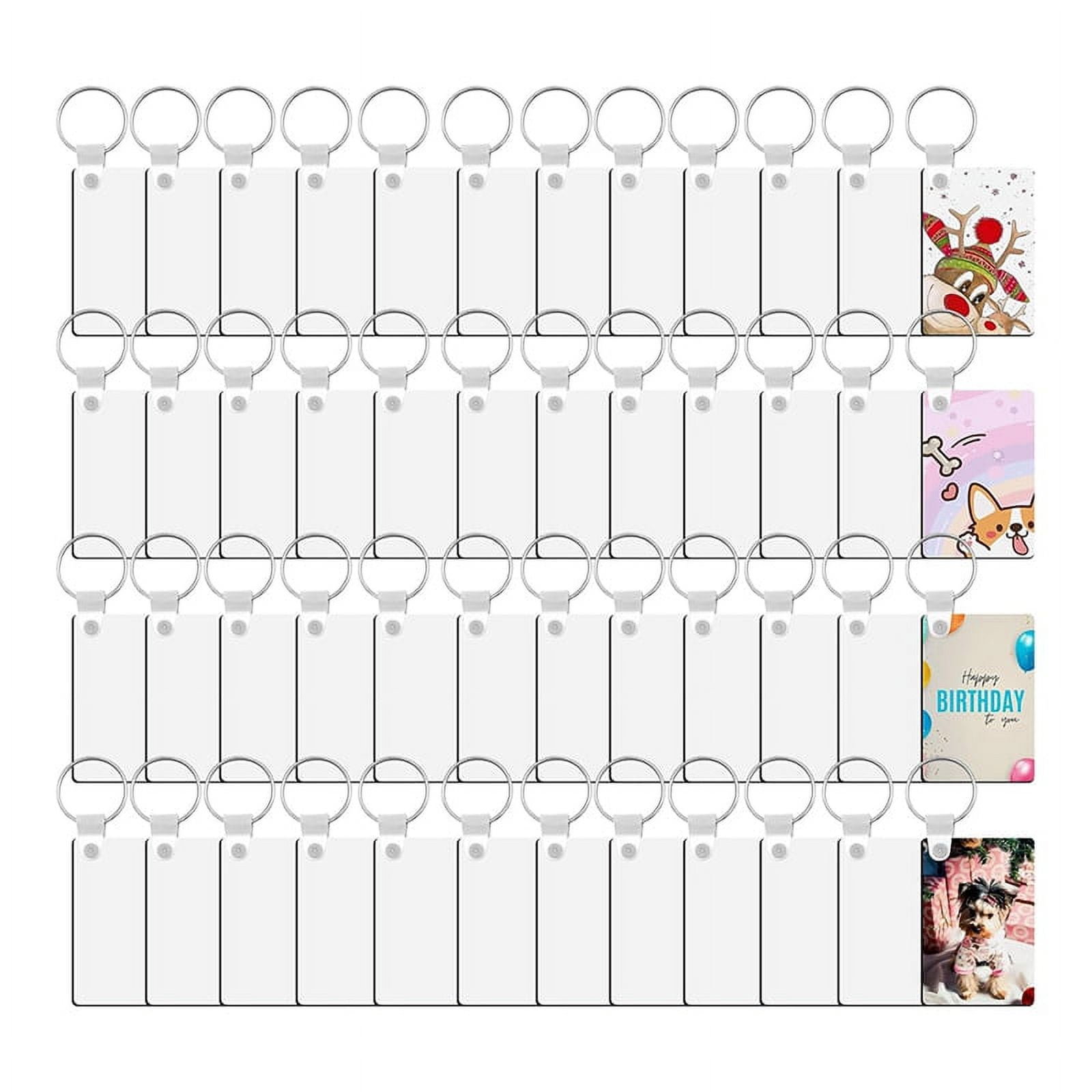 Symkmb 180 PCS Sublimation Keychains in Bulk, Double Sided Heat Transfer Sublimation Decorative Blanks, Suitable for DIY MDF White