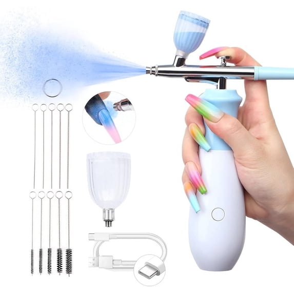 25 PSI Airbrush Rechargeable Nail Machine 3 High-Pressure Modes Cordless Airbrush Kit for Nails Art with