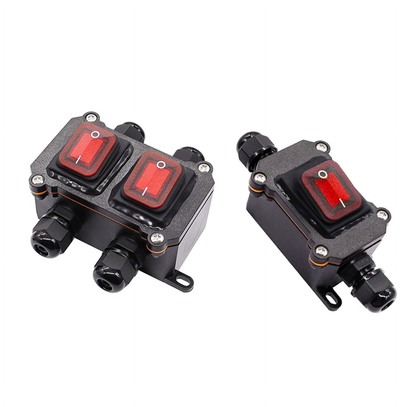 Symkmb 2PCS IP67 Waterproof Inline Cord Switch 12VDC 20A DPST on Off