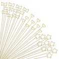 thumbnail image 1 of Symkmb 30 Pcs Gold Flower Card Holder Sticks, 12 Inch Metal Wire Floral Picks, Gold Flower Pick Card Holder,Bow, Heart, Star Metal, 1 of 6