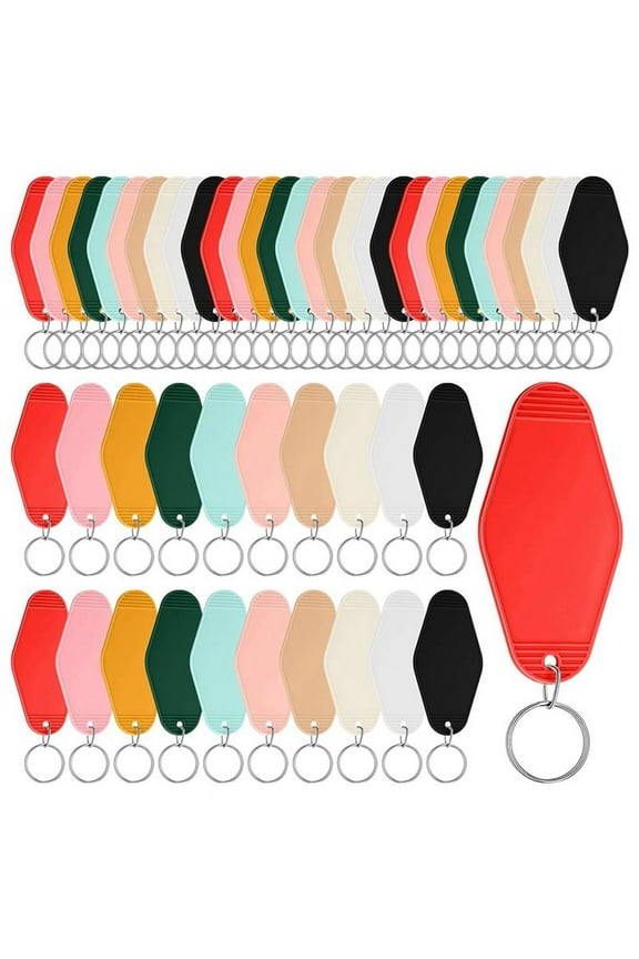 50 Pcs Motel Keychain Blank Hotel Keychain Sublimation Vintage Keychain Bulk for DIY Crafts Ornament