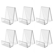 Symkmb 6PACK Acrylic Book Stand Clear Acrylic Display Easel Holder for Displaying Picture Albums, Books, Music Sheets(Small)