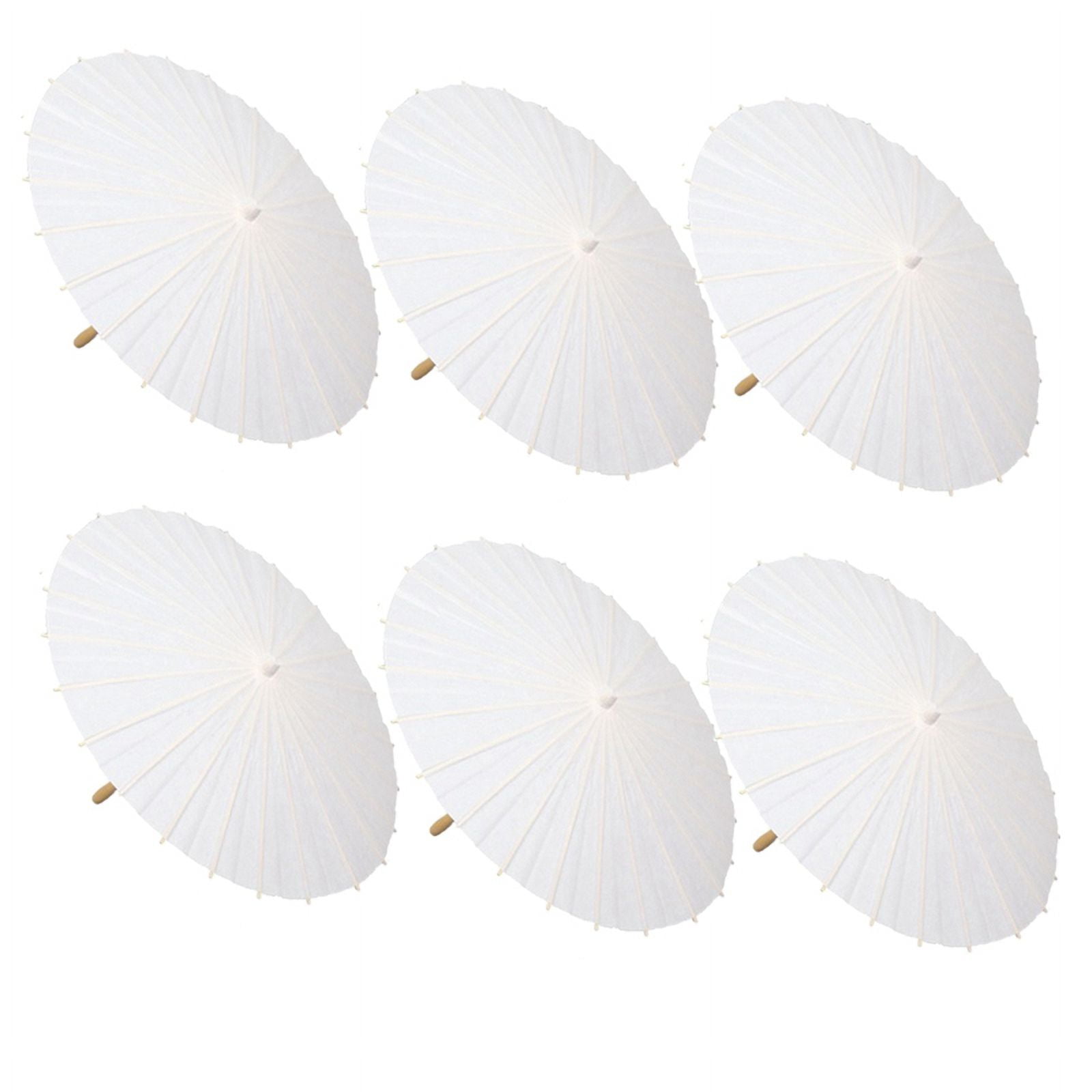 Symkmb 6PCS Paper Parasol Wedding Umbrella Party Favor 60cm Bamboo
