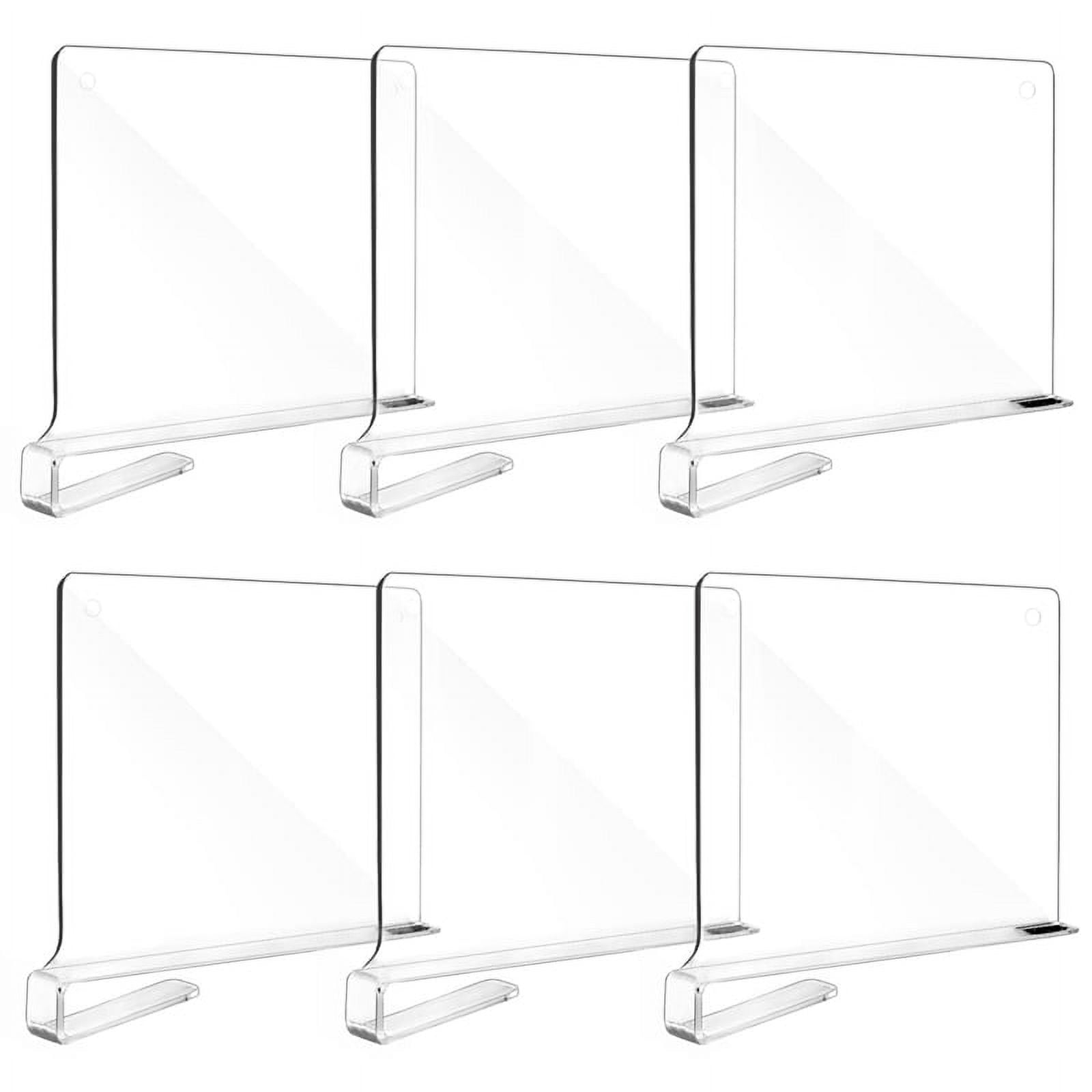Symkmb 6Pcs Clear Acrylic Shelf Dividers for Organization Closets Shelf