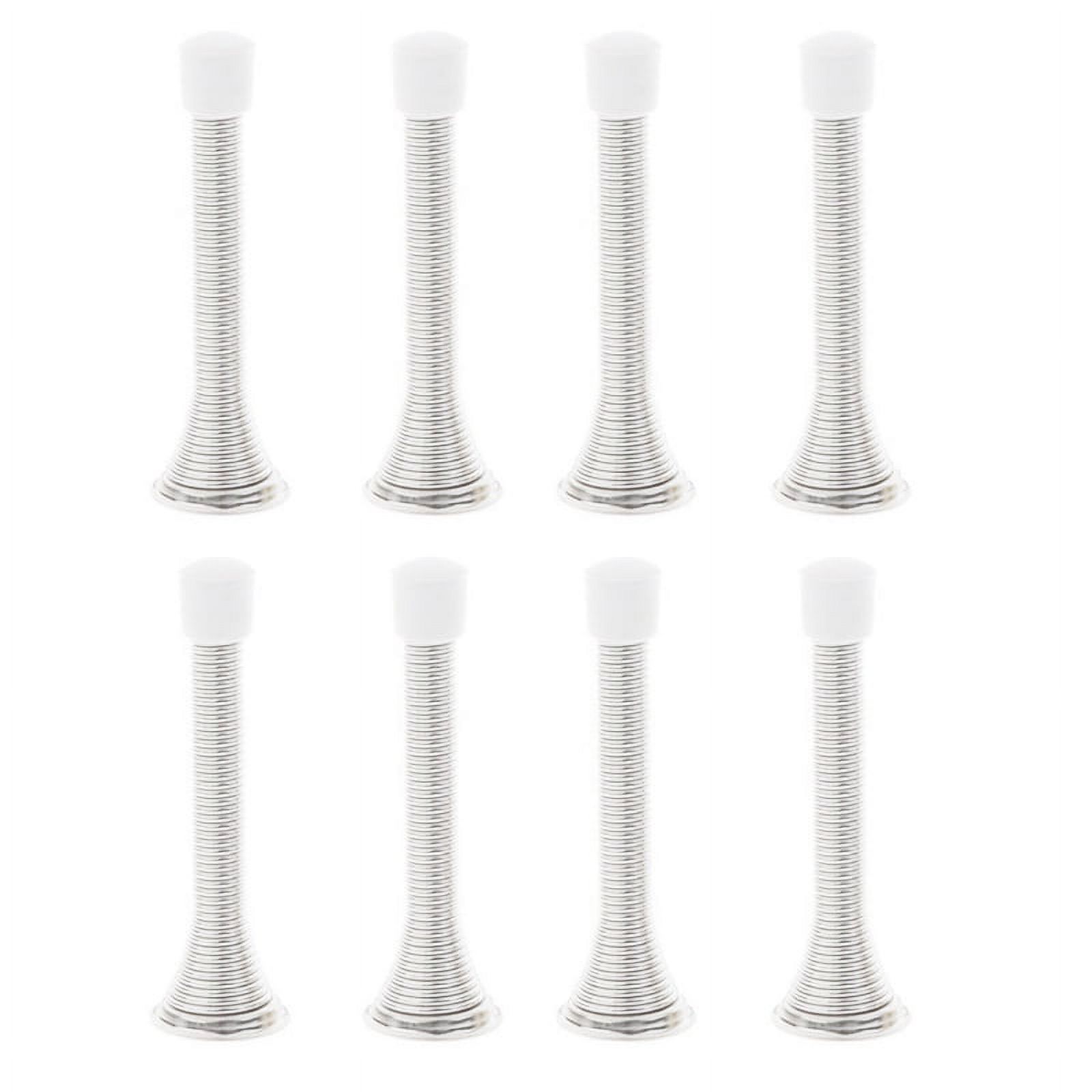 Symkmb 8Pcs White Spring Door Stops for Baseboard Stainless Steel Heavy