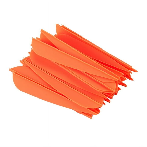 Symkmb Arrows Vanes 4 Inch Plastic Fletching for DIY Archery Arrows 50 Pack(Orange) TPU Orange