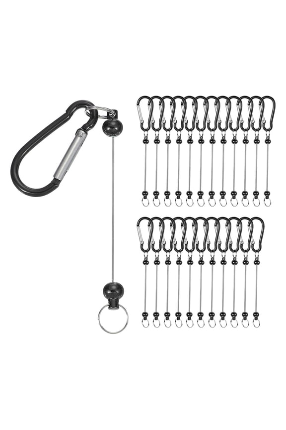 Symkmb Beadable Keychain Bars, 24 Pcs Metal Beaded Keychain Blanks Bulk Making Supplies Kit with Snap Hook Black Metal Black