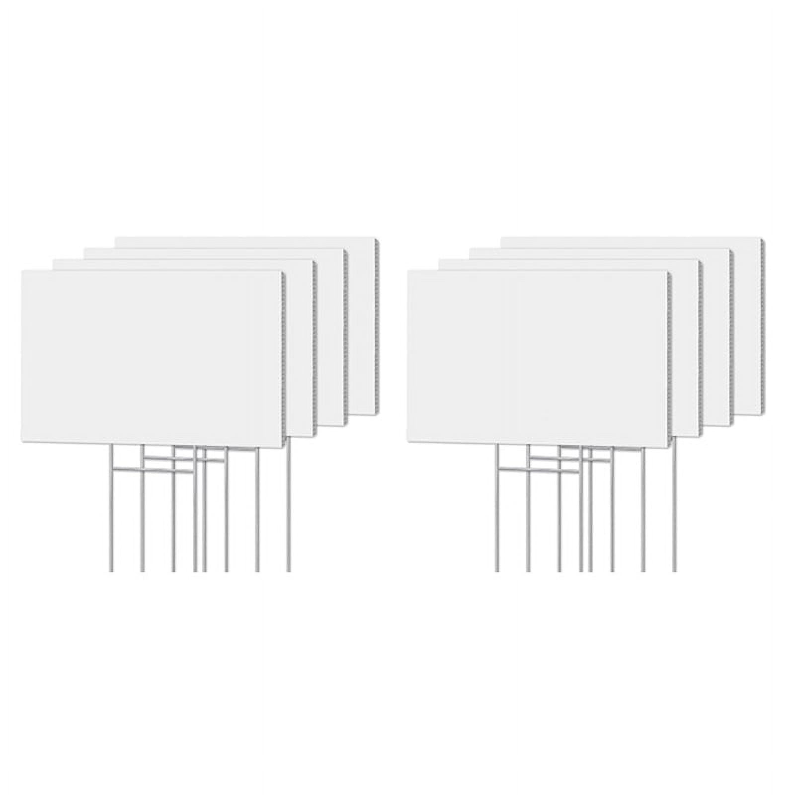 Symkmb Blank Yard Signs with Stakes, Yard Sign 17x12 Inch 8Pack Plastic