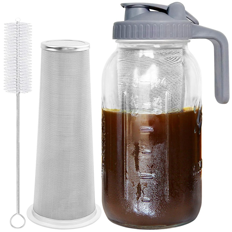 Symkmb Cold Brew Coffee Maker 64Oz Cold Brew Pitcher with Stainless