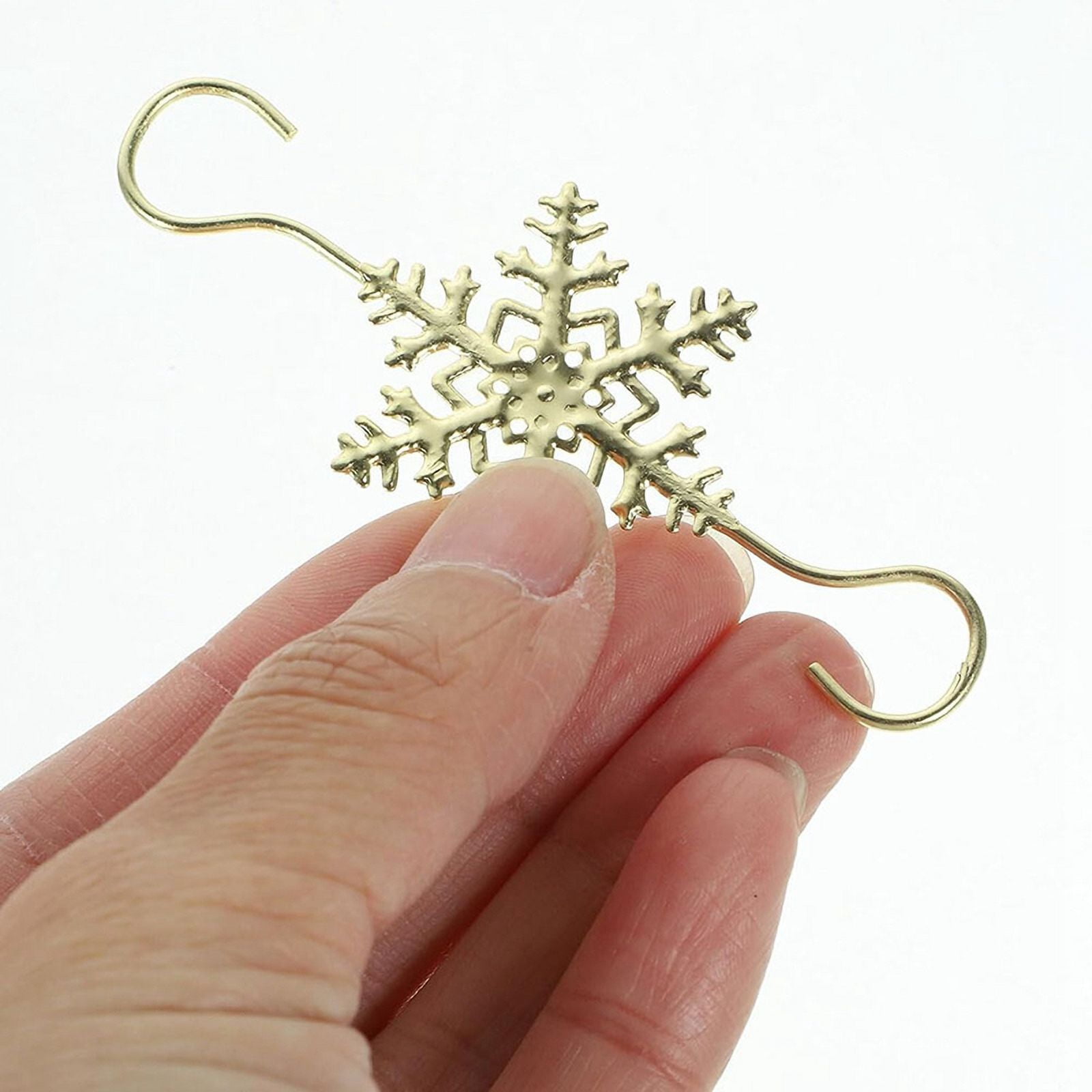 Symkmb Desk Top Decor 30Pcs Snowflake Tree Ornament Hooks Decorating Hangers Metal Wire Ornament