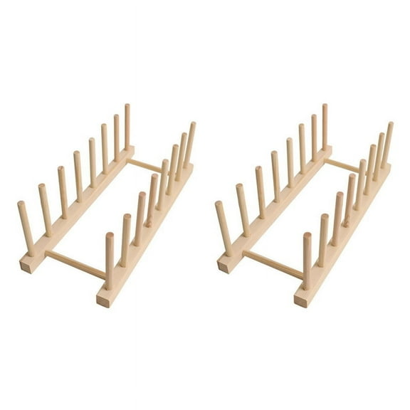 Symkmb Kitchen Dish Drain Rack Dinnerware Storage Organizer Plate Drying Shelf Wooden Book Cups Display Stand Drainer Holder B wood