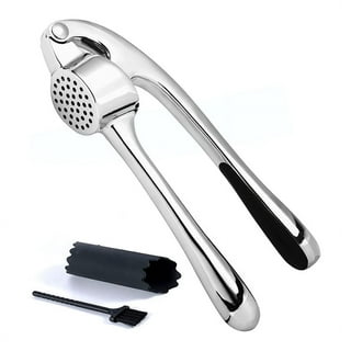 Kitchenaid Stainless Steel 0.58 lb Garlic Press with Black Rubber Handle 