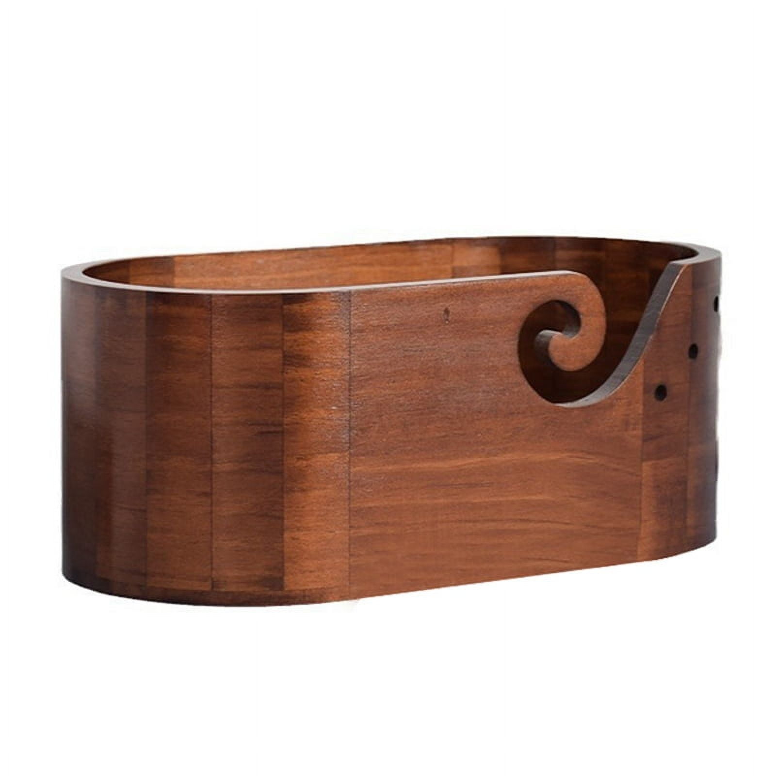 Symkmb Wooden Yarn Bowl,Yarn Bowls for Crocheting,Knitting Yarn Holder,Wood Storage Crochet Bowl for Crocheting & Knitting Wood