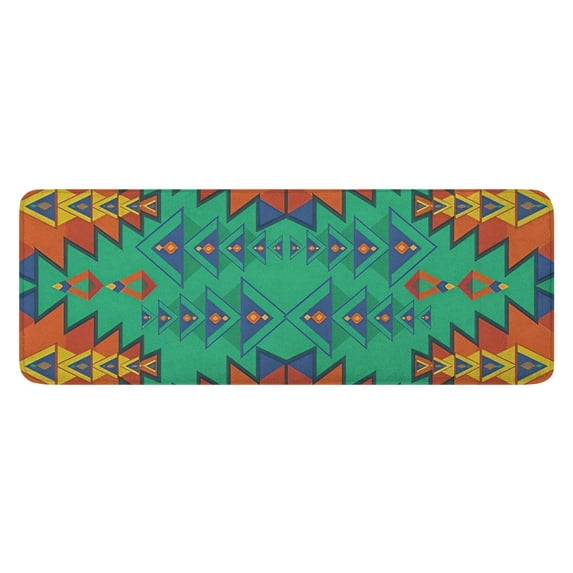 Symmetric Geometric Pattern Kitchen Rug Mat,Kitchen Runner Rugs Non Skid Washable,Decorative Kitchen Floor Mats for Kitchen,Sink,Laundry,17"x47.2"