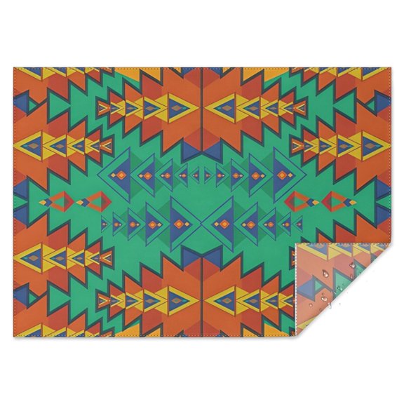 Symmetric Geometric Pattern Rectangle Tablecloth 60"x84",Waterproof Polyester Rectangle Table Cloth, Wipeable Spillproof Polyester Tablecloth for Dining, Camping, Indoor and Outdoor