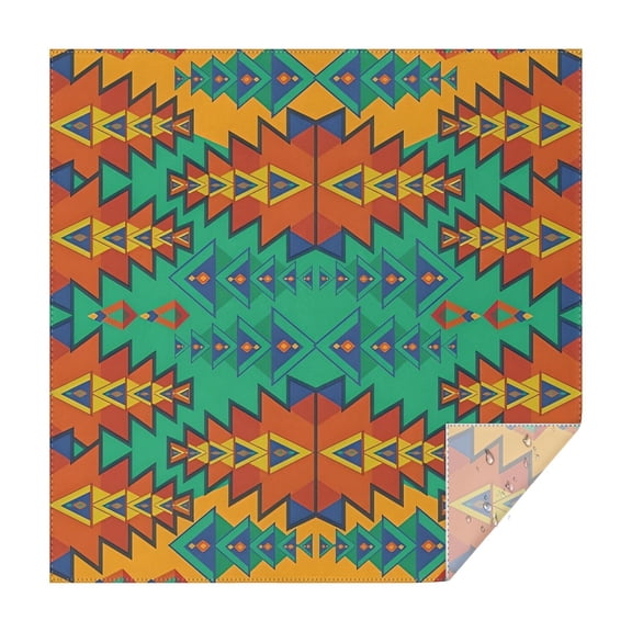 Symmetric Geometric Pattern Square Tablecloth,Waterproof Square Table Cover,Wipeable Spillproof Washable Table Cover for Home Kitchen Party Decor 42"X42"(107x107cm)