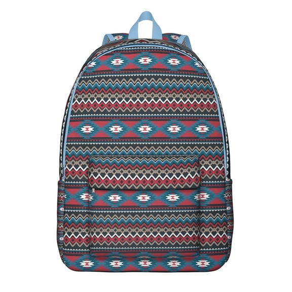 Symmetrical Abstract Print School Backpack – Oxford Durable Large Capacity Bookbag for Boho Style Lovers, Travelers, Students