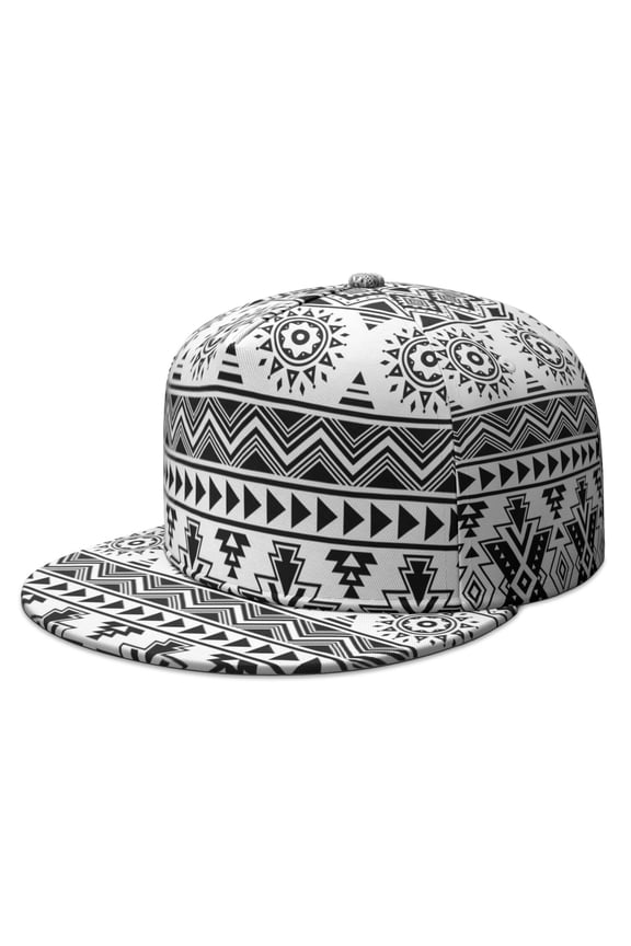 Symmetrical Artistic Flat Brim Cap - Unisex Adjustable Baseball Hat