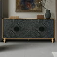 thumbnail image 1 of Symmetrical Black Door with Wood Frame / Cabinet with Back Panel Buckle for Easy Assembly, 1 of 3