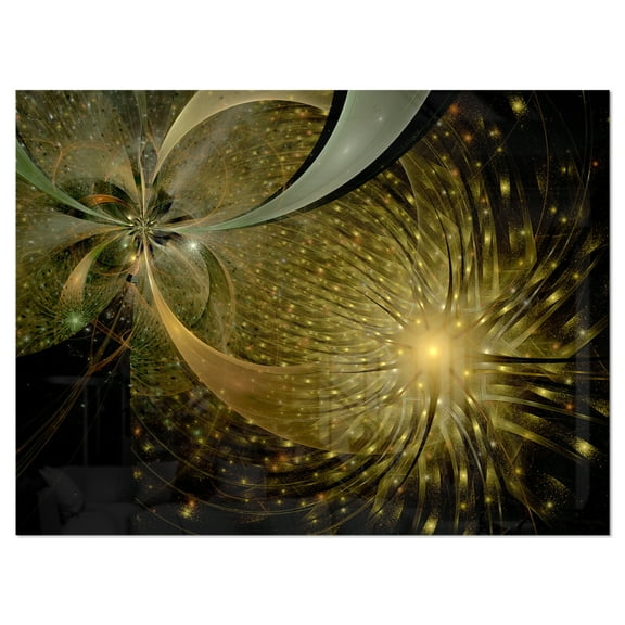 Symmetrical Firework Pattern 40.00" x 30.00" Painting Art Prints, by Designart
