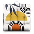 thumbnail image 1 of Symmetrical Floor Pillow 22x22 Inch Square Boho Cushion, Geometric Design, Dutch Velvet for Tatami & Lounge, 1 of 7