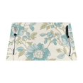 Symmetrical Floral in Light Blue and on Beige Background Meal mat, heat