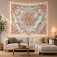 thumbnail image 1 of Symmetrical Floral Mandala on Pale Blue-Gray Background Romantic Vintage for Boho Lovers Botanical Wall Art Birthday Gift Tapestry Wall Hanging for Bedroom and Living Room, 1 of 7
