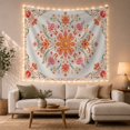 thumbnail image 1 of Symmetrical Floral Mandala on Pale Blue, Serene Boho for Art Lovers, Beautiful Floral Wall Decor, Housewarming Gift, Tapestry Wall Hanging for Bedroom and Living Room, 1 of 7
