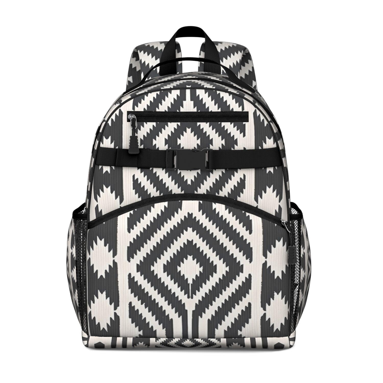 Symmetrical Geometric Students Backpack Abstract Tribal  display picture 1