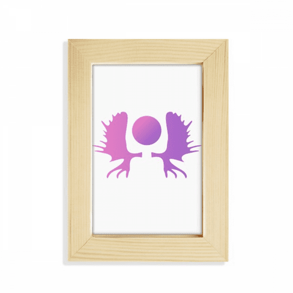 Symmetrical Parts Moose Horn Desktop Display Photo Frame Picture Art Painting 5x7 inch