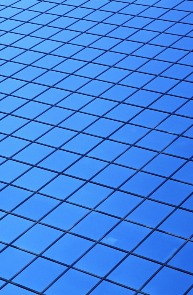 Symmetrical Pattern Of Blue Squares Canvas Art - David Chapman Design Pics (11 x 17)