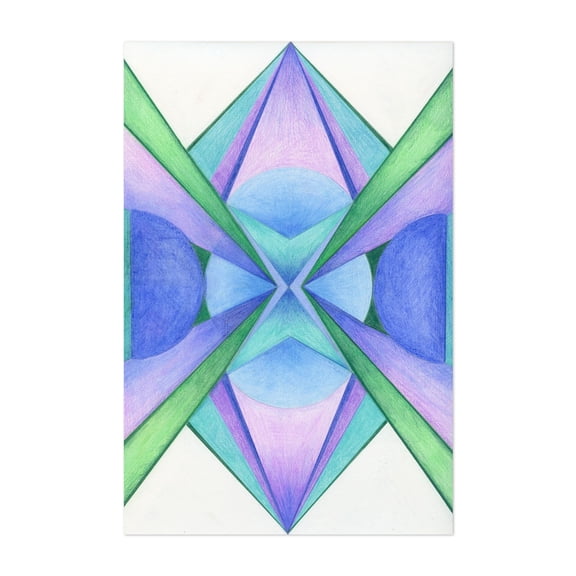 Symmetrical Prism - Illustration Geometric Abstract Modern Art Pastel Minimalist Pattern Surrealism Unframed Wall Art Print 4 x 6 inches