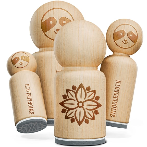Symmetrical Spiral Flower Lotus Rubber Stamp for Stamping Crafting Planners - 1/2 Inch Mini