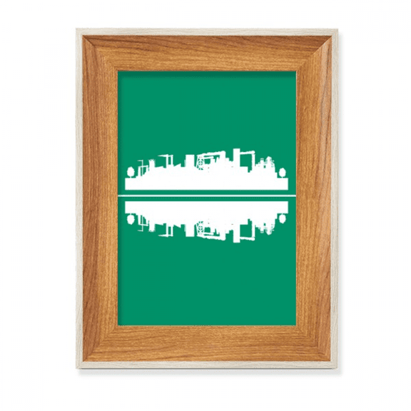Symmetrical Symbolic Reflection Urban Landscape Architecture Desktop Wooden Photo Frame Display Picture Art Painting Multiple Sets